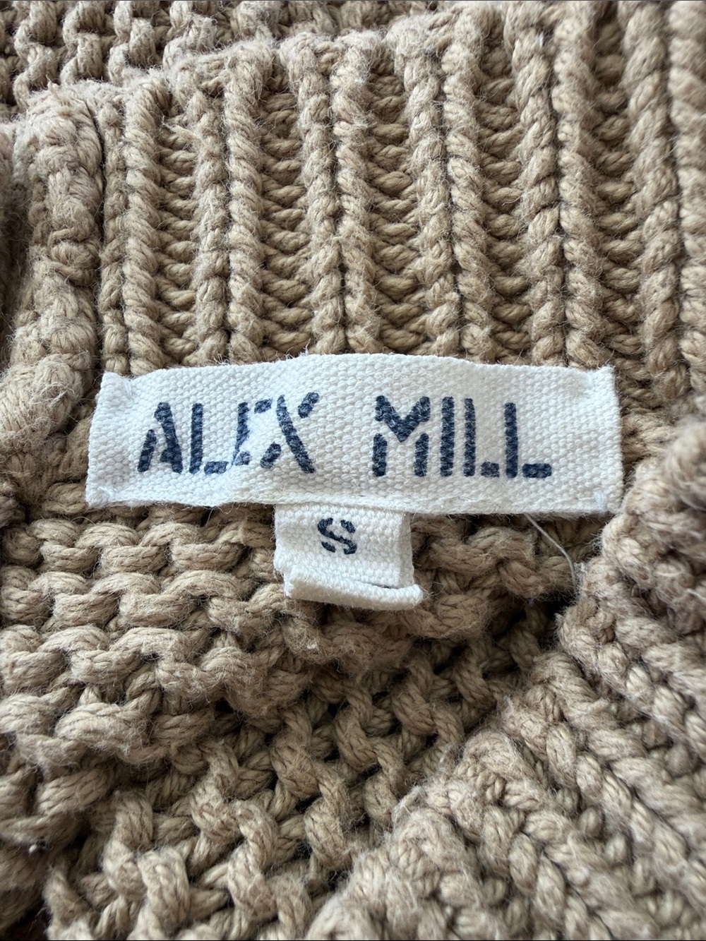 Alex Mill Button-Back Crewneck Sweater — Vintage Khaki Tan - Picture 2 of 13